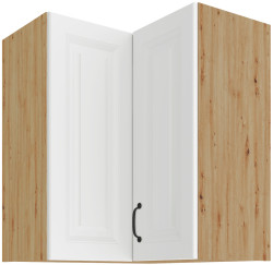 Horní rohová skříňka Stilo 60x60 GN-72 2F (90°) Barva korpusu: Dub artisan, Barva dvířek: Bílá