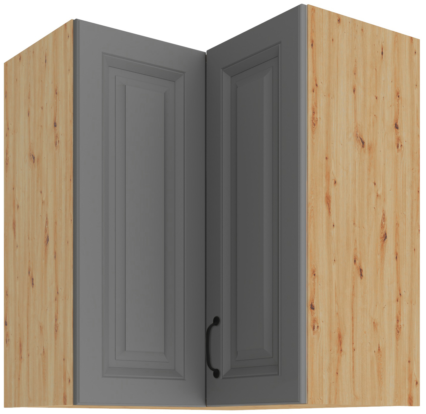 Horní rohová skříňka Stilo 60x60 GN-72 2F (90°) Barva korpusu: Dub artisan, Barva dvířek: Dust Grey