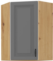 Horní rohová skříňka Stilo 60x60 GN-90 1F (45°) Barva korpusu: Dub artisan, Barva dvířek: Dust Grey