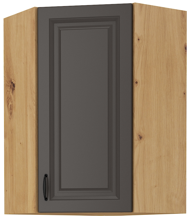 Horní rohová skříňka Stilo 60x60 GN-90 1F (45°) Barva korpusu: Dub artisan, Barva dvířek: Grafit
