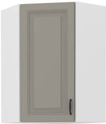 Horní rohová skříňka Stilo 60x60 GN-90 1F (45°) Barva korpusu: Bílá, Barva dvířek: Clay Grey