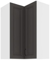 Horní rohová skříňka Stilo 60x60 GN-90 2F (90°) Barva korpusu: Bílá, Barva dvířek: Grafit