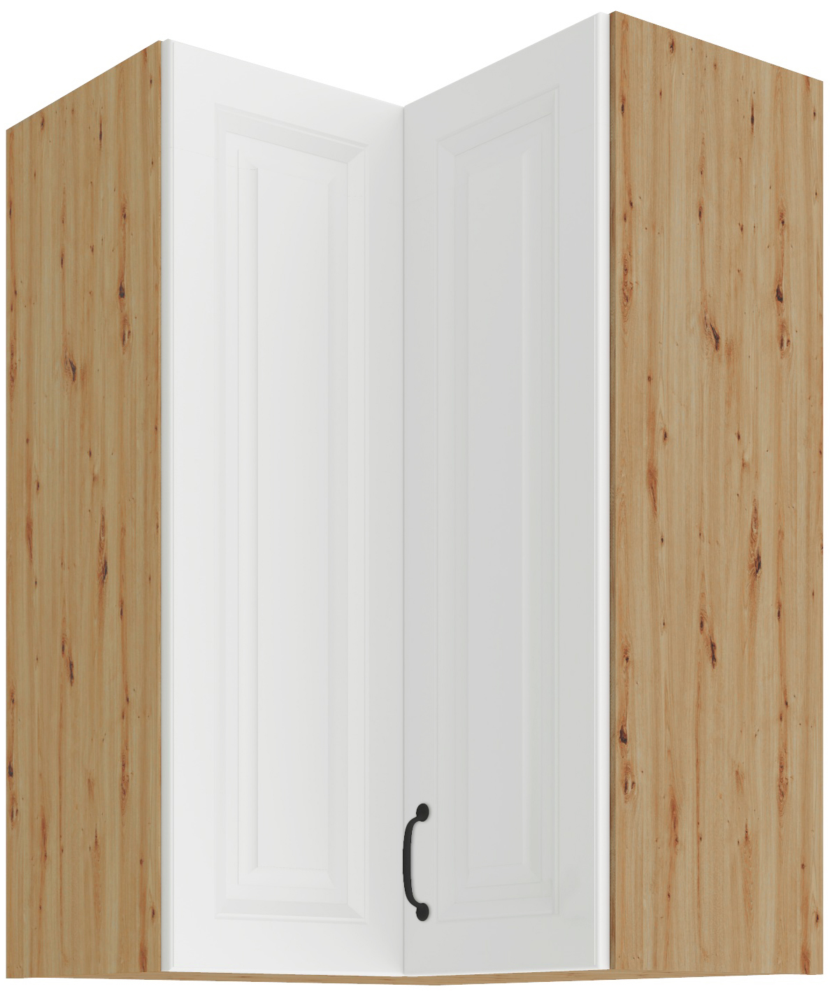 Horní rohová skříňka Stilo 60x60 GN-90 2F (90°) Barva korpusu: Dub artisan, Barva dvířek: Bílá