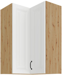 Horní rohová skříňka Stilo 60x60 GN-90 2F (90°) Barva korpusu: Dub artisan, Barva dvířek: Bílá