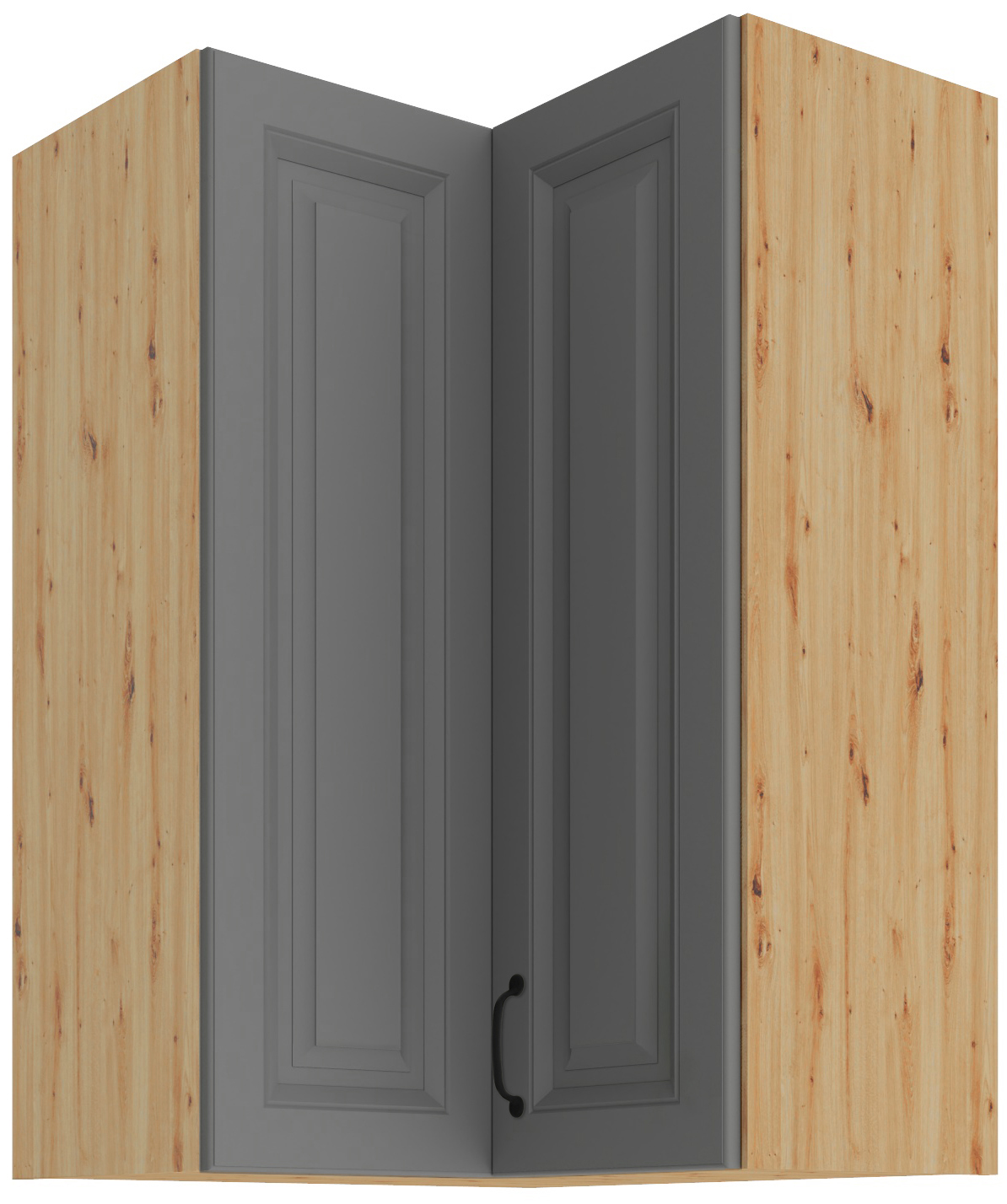 Horní rohová skříňka Stilo 60x60 GN-90 2F (90°) Barva korpusu: Dub artisan, Barva dvířek: Dust Grey