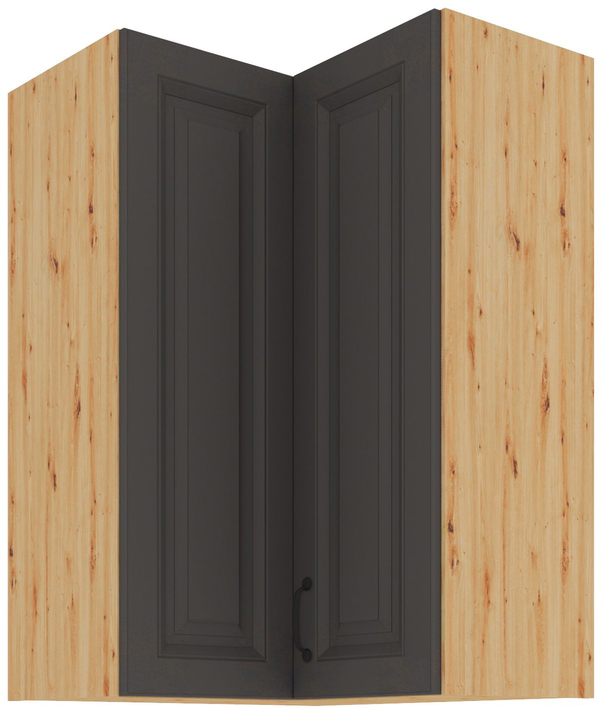 Horní rohová skříňka Stilo 60x60 GN-90 2F (90°) Barva korpusu: Dub artisan, Barva dvířek: Grafit