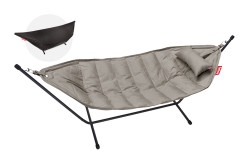 Houpací síť headdemock superb vč. polštáře a černé konstrukce, více variant - Fatboy Barva: grey taupe