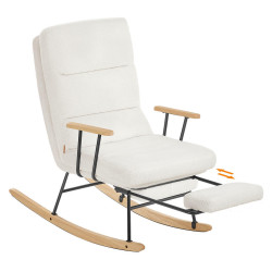 HOUPACÍ ŽIDLE, kov, textil, kompozitní dřevo, krémová