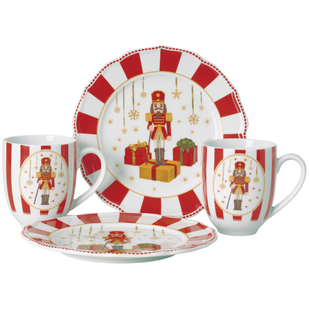 Hutschenreuther SNÍDAŇOVÁ SOUPRAVA Christmas Love Red 4dílné