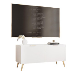 Idohome TV skříňka ANGEL 100 cm na nožkách s osvětlením BÍLÁ