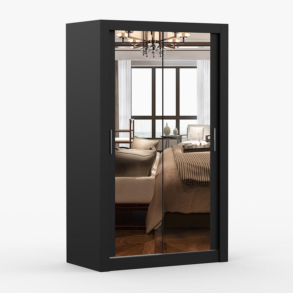 imoebel24 SKŘÍŇ s otočnými dveřmi Milan 120 cm 120/215/64 cm, 2dveřová, černý