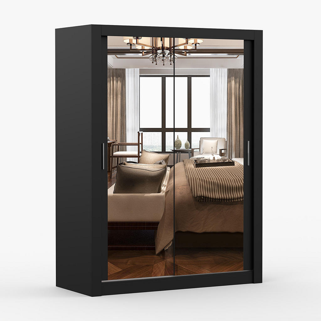 imoebel24 SKŘÍŇ s otočnými dveřmi Milan 150 cm 150/215/64 cm, 2dveřová, černý