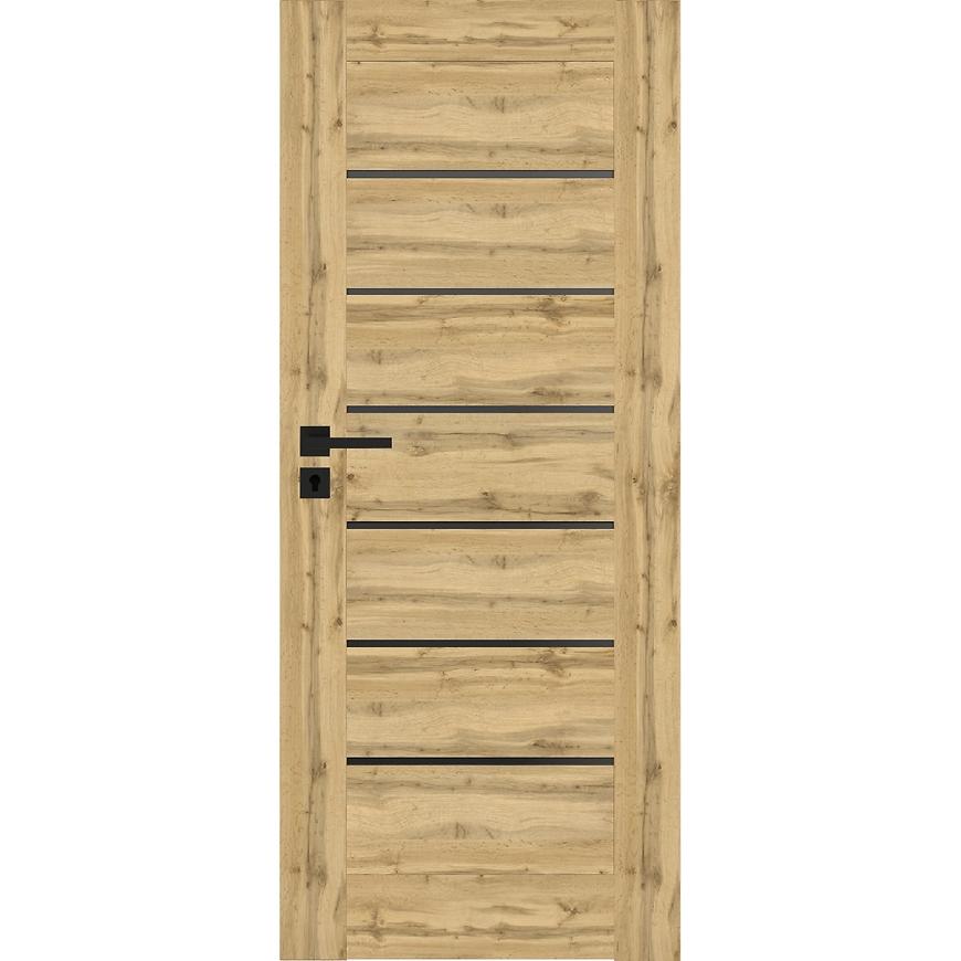 Interiérové dveře Campe 6*6 90P dub wotan 385 černá lacobel