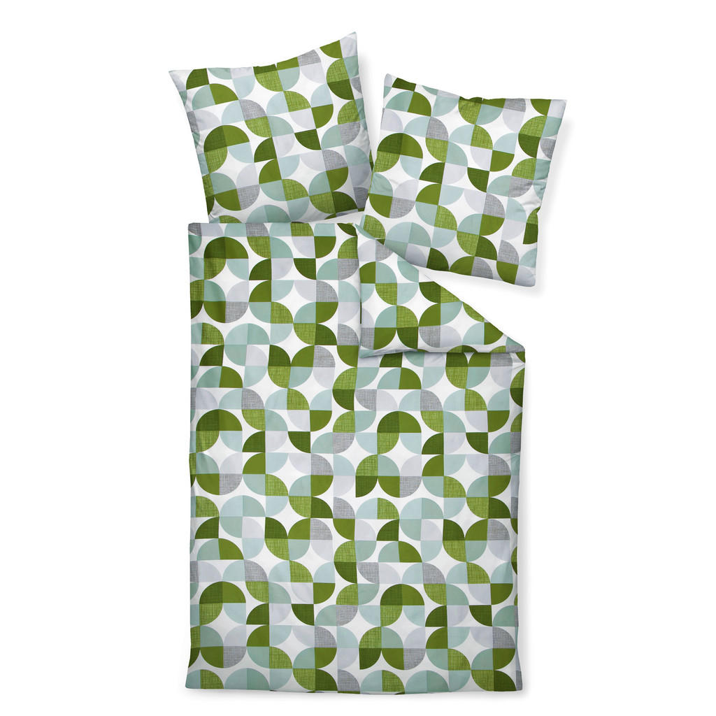 Janine POVLEČENÍ, biber, šedá, zelená, bílá, 135/200 cm