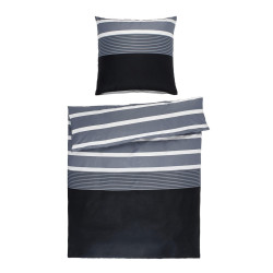 Janine POVLEČENÍ, makosatén, černá, barvy stříbra, 135/200 cm