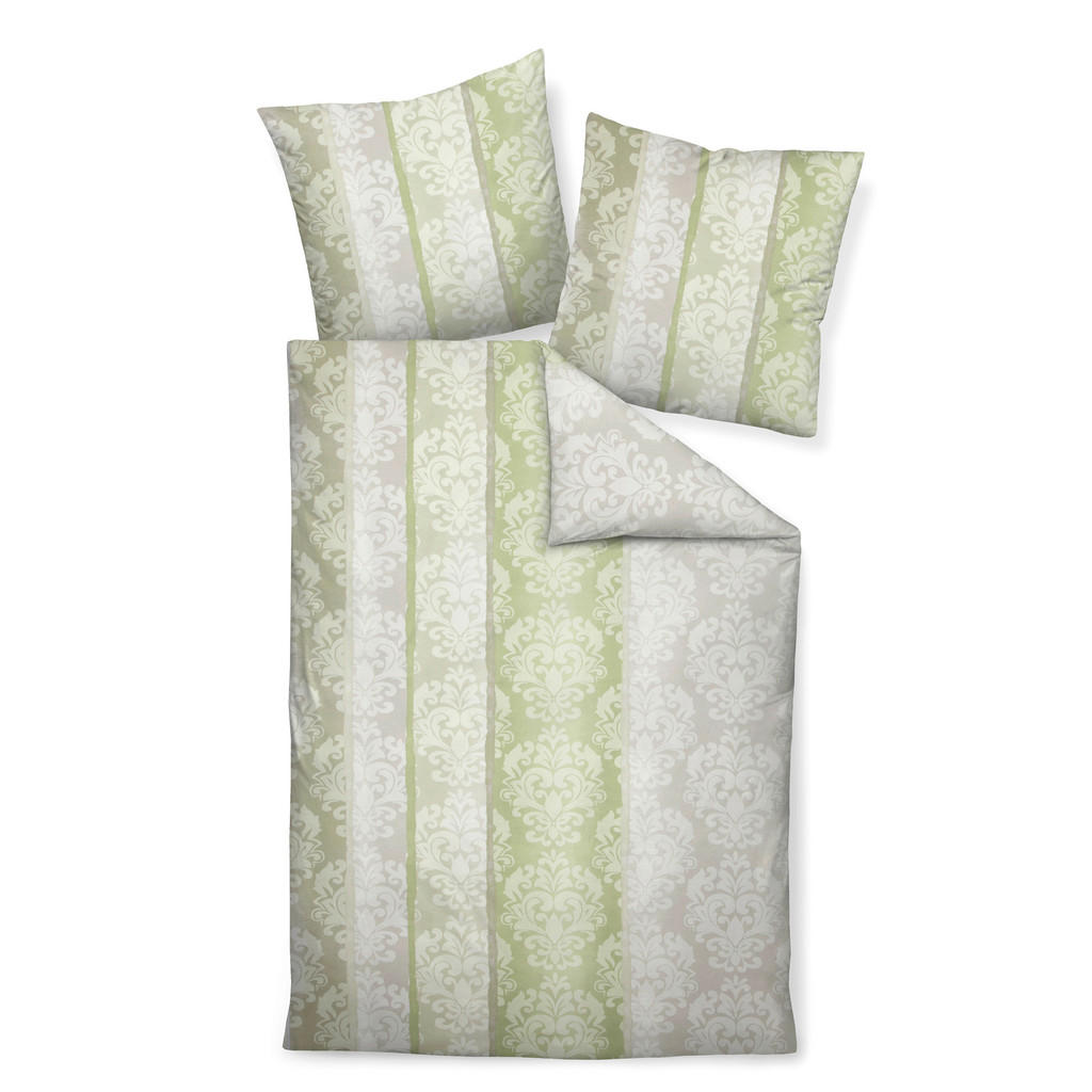 Janine POVLEČENÍ, biber, zelená, bílá, 135/200 cm