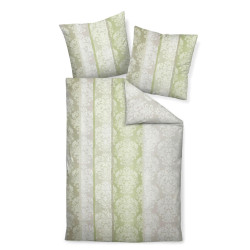 Janine POVLEČENÍ, biber, zelená, bílá, 135/200 cm