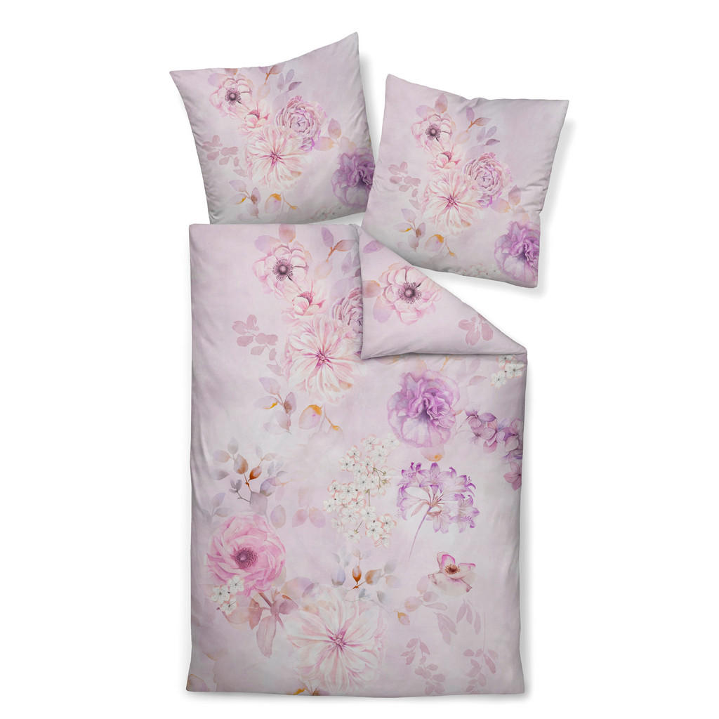 Janine POVLEČENÍ, makosatén, růžová, 140/200 cm