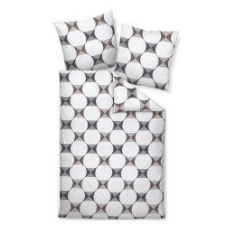 Janine POVLEČENÍ, makosatén, šedá, černá, bílá, 135/200 cm