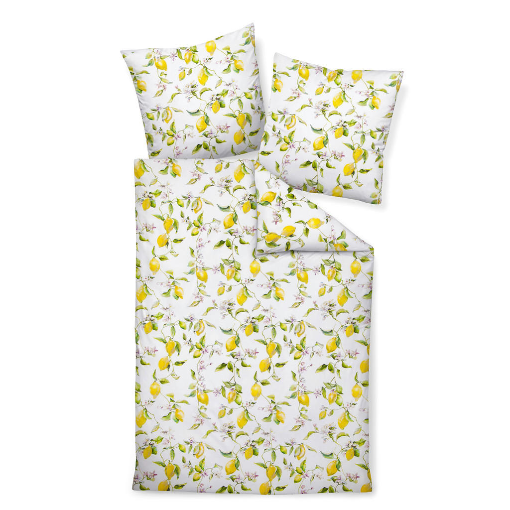 Janine POVLEČENÍ, makosatén, žlutá, zelená, bílá, 140/200 cm