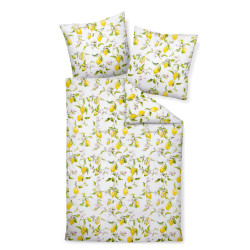 Janine POVLEČENÍ, makosatén, žlutá, zelená, bílá, 140/200 cm