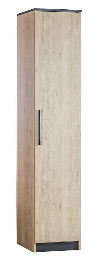 Jednodveřová šatní skříň colin - dub kestína/šedá