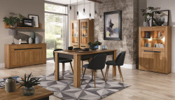 Jídelna s osvětlením memphis - dub granson/grafit