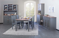 Jídelna z masivu weston - šedá/hnědá