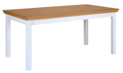 Jídelní stůl malcolm z masivu - bílá/dub