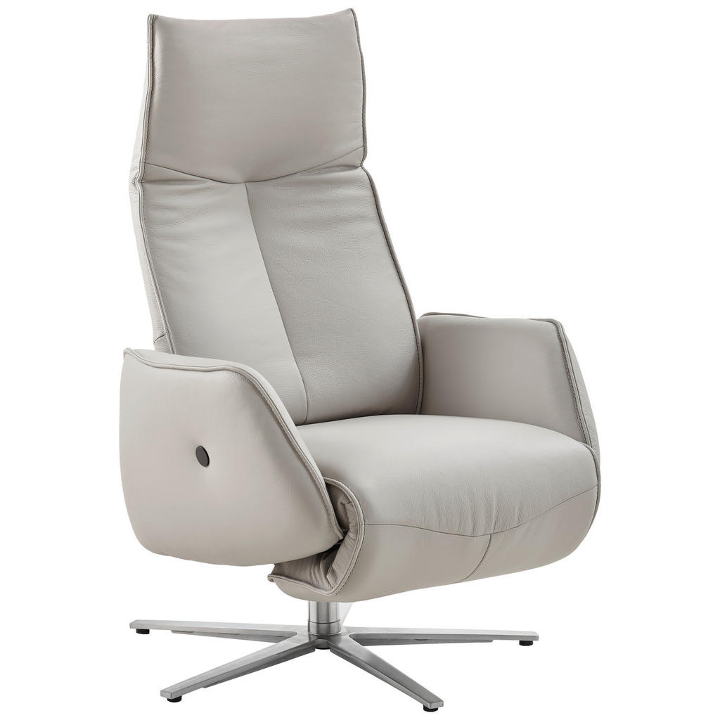 Johann Jakob RELAXAČNÍ KŘESLO, kůže, světle šedá