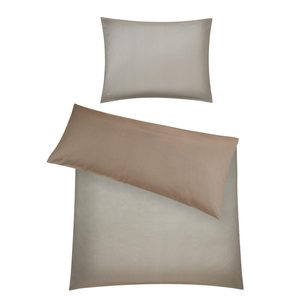 Joop! OBOUSTRANNÉ POVLEČENÍ, makosatén, hnědá, béžová, 140/200 cm
