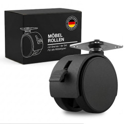 K-Möbel NÁBYTKOVÁ KOLEČKA 40 mm, sada 4 kusů s brzdou