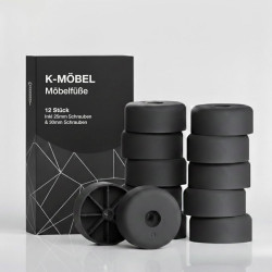 K-Möbel NÁBYTKOVÉ KLUZÁKY 40/20 mm 12 kusů včetně šroubů 25 mm a 30 mm
