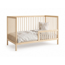 Kids Collective BABYPOSTÝLKA s poloviční boční zábranou 70x140 cm v přírodní barvě