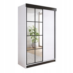 Kier Furniture POSUVNÁ ŠATNÍ SKŘÍŇ ARI 1 se zrcadlem 150 - Bílá