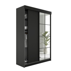 Kier Furniture POSUVNÁ ŠATNÍ SKŘÍŇ LAMARO - 138x205x59 - Grafitová & Černá