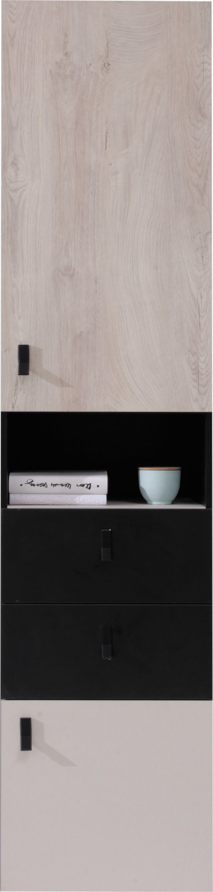 Knihovna Planet PL4 Barva korpusu: Černá/Dub/Béžová