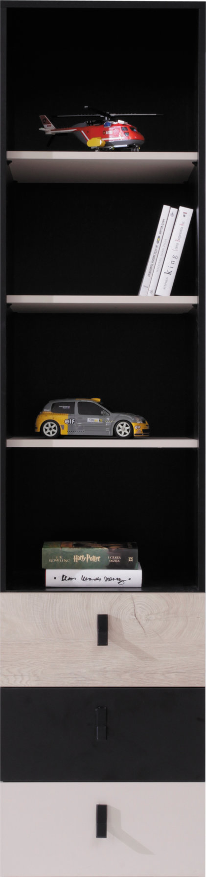 Knihovna Planet PL6 Barva korpusu: Černá/Dub/Béžová