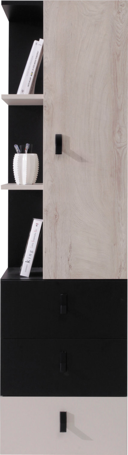 Knihovna Planet Pl7 Barva korpusu: Černá/Dub/Béžová