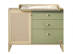 Kombinovaná komoda s přebalovacím pultem habitat - dub/zelená