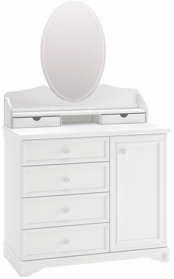 Kombinovaná komoda se zrcadlem ballerina - bílá