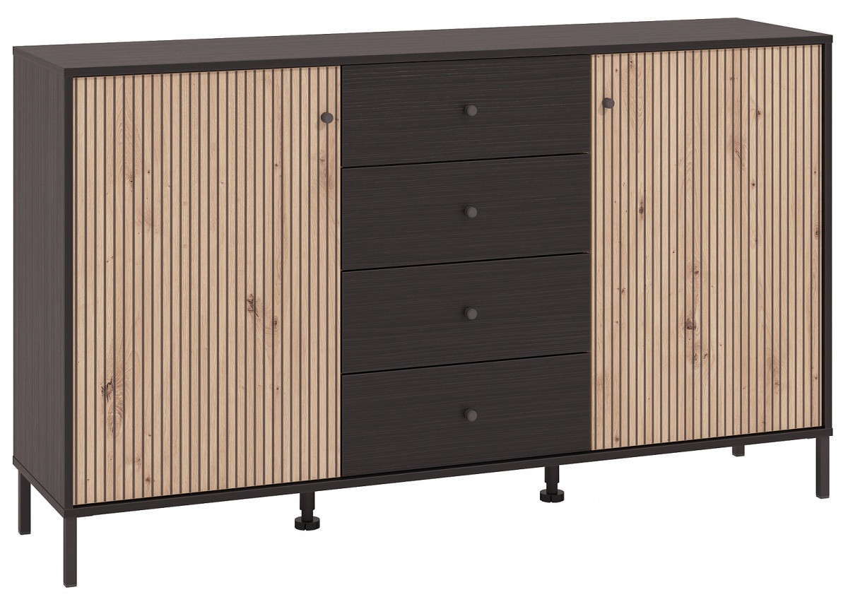 Kombinovaná komoda semira - dub artisan/dub černý