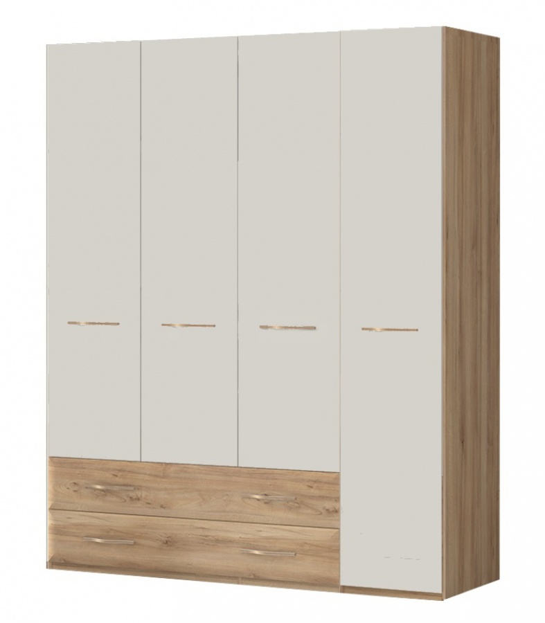 Kombinovaná skříň 4d iii hagop-ořech pacifik/béžová - s osvětlením