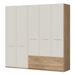 Kombinovaná skříň 5d ii hagop-ořech pacifik/béžová - s osvětlením