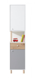Kombinovaná skříň rasmus 5 - bílá/šedá/dub artisan