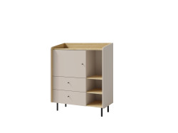 Komoda Alessio AE9 Barva korpusu + barva dveří: Pískově béžová / Dub olejovaný
