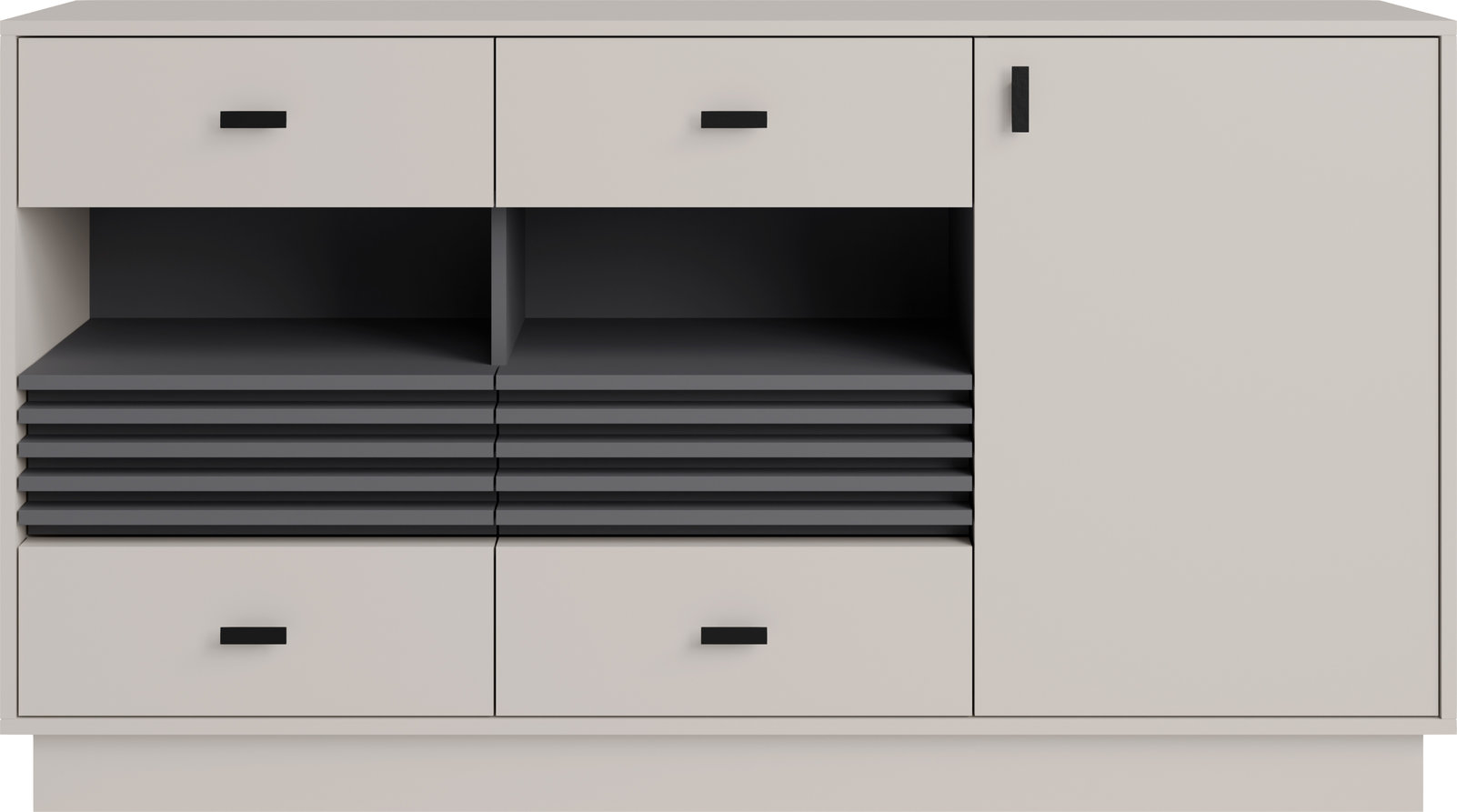 Komoda AllMo AL8 Barva korpusu + barva dveří: Kašmír + Antracit