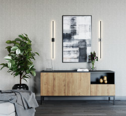 Komoda Lanzzi 180 Barva korpusu: Černá, Dveře: Dub-Artisan