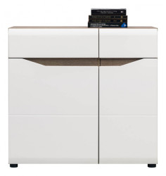 Komoda lionel 2d1s - dub sonoma truflový/bílý lesk