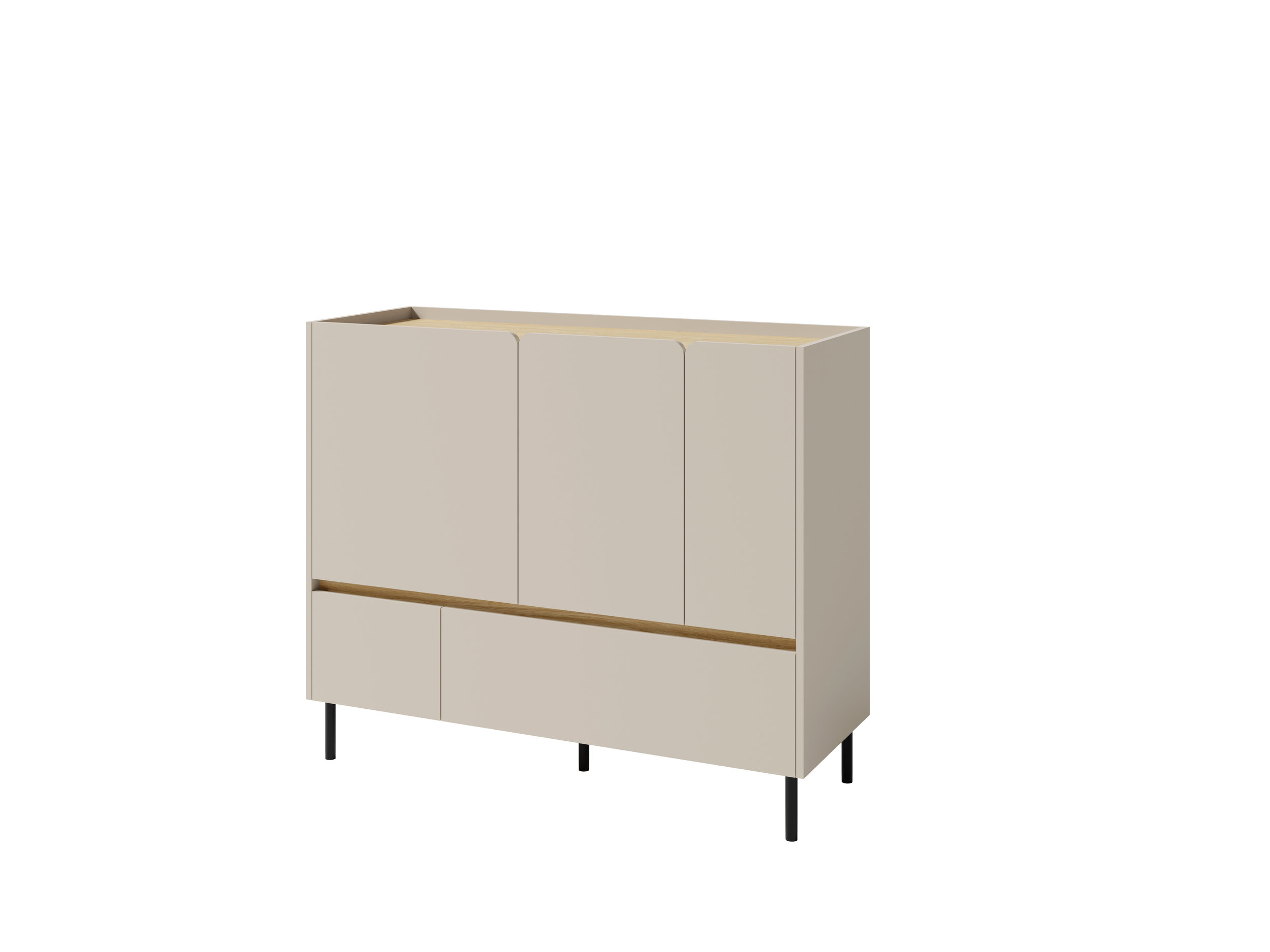 Komoda Luca LC8 Barva korpusu + barva dveří: Pískově béžová / Dub olejovaný
